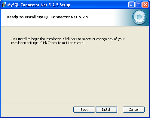 Connector/Net Windows Installer - Confirming installation