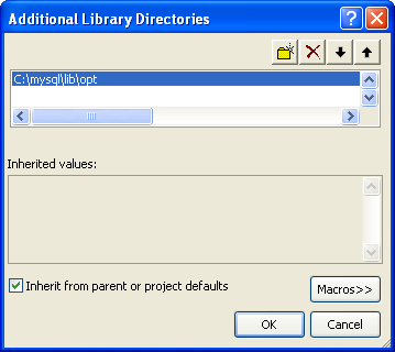 Additional Library Directories dialog