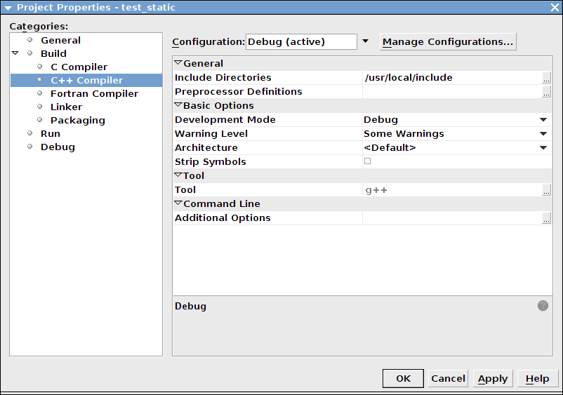 Setting the header include directory