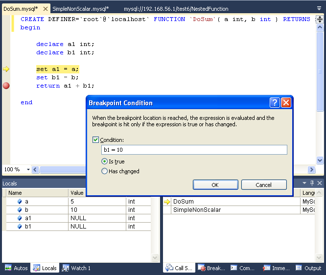 Conditional Breakpoints