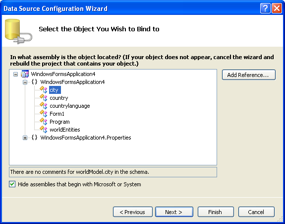 Entity Data Source Configuration Wizard Screen 2