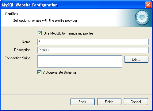 MySQL Website Configuration Tool - Profiles