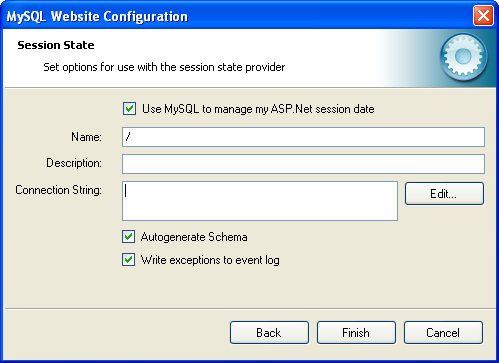 MySQL Website Configuration Tool - Session State