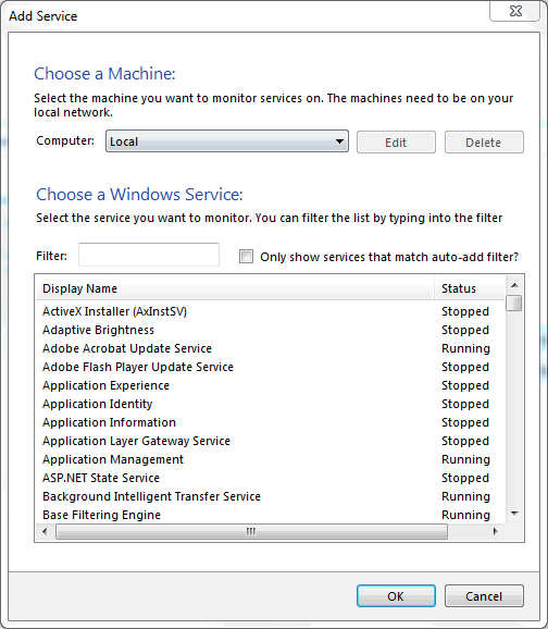 MySQL Notifier for Microsoft Windows Adding new services